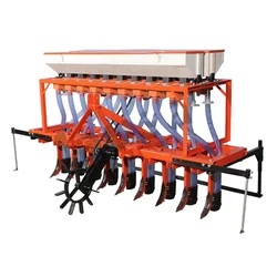 Spring Type 9 Tyne 18 Pipe Seed & Fertilizer Drill for Tractor
